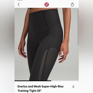 Lululemon Everlux and Mesh SHR Training Tight 25"